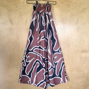 Boho Wide Leg Palazzo Pants Brown & Black Size 4